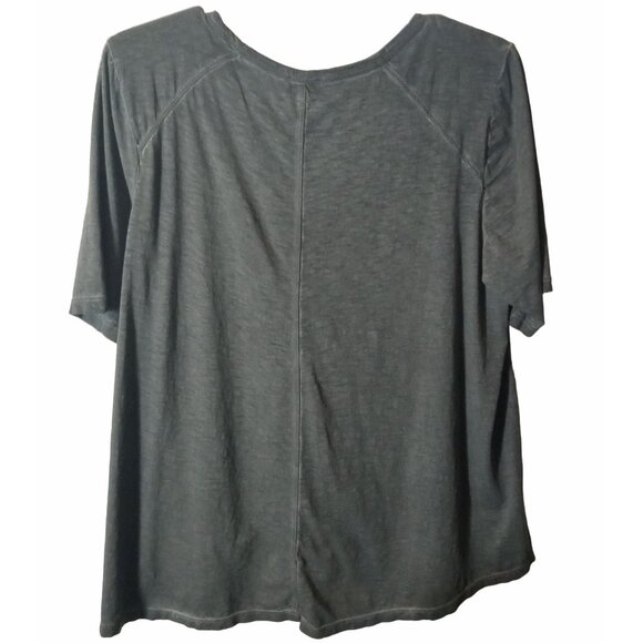 Logo Lori Goldstein Womens Gray Elbow Sleeve Tunic Top Pockets Size L  A592714 - Picture 4 of 14
